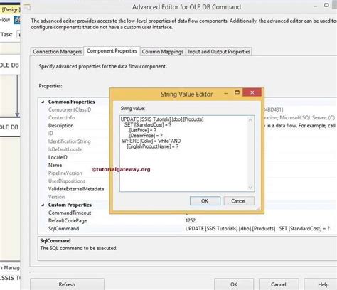 Update Data Using Oledb Command Transformation In Ssis
