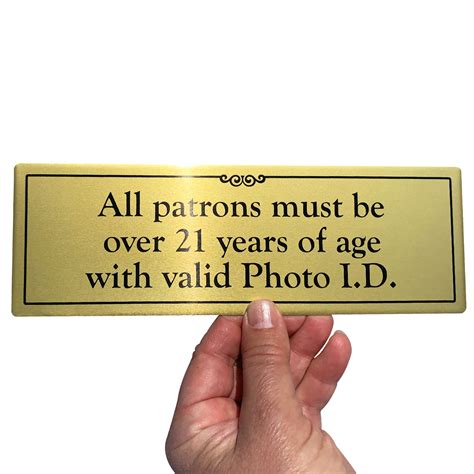 All Patrons Must Be Over 21 Years Of Age Sign For Door Sku Dp 0123