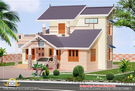 2 Story Villa Elevation Design 1592 Sq Ft Home Appliance