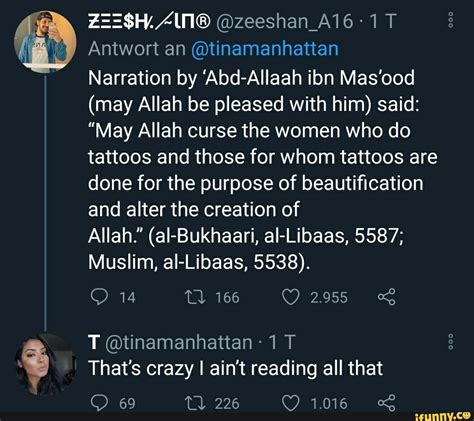 Zeeshana16 1t Antwort An Tinamanhattan Narration By Abd Allaah Ibn