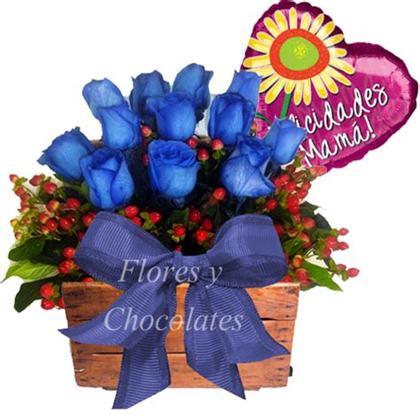 Arreglo Rustico Rosas Azules Dia De La Madre Flores Y Chocolates