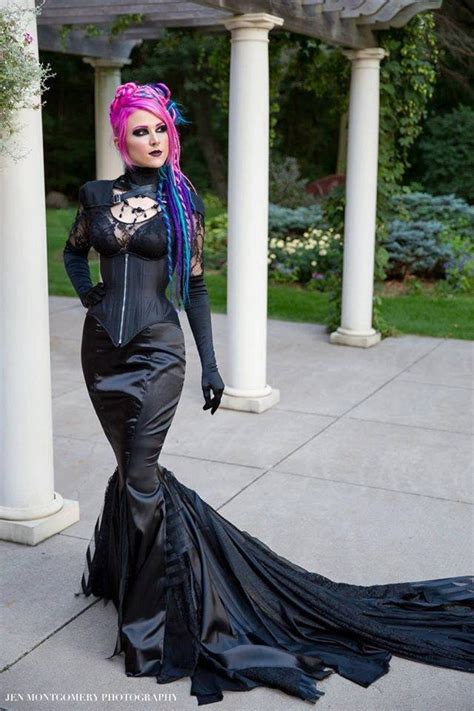 Goth Queen Mermaid Gown Black Fetish Alternative Wedding Dress Etsy