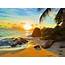 Tropical Beach At Sunset Wallpaper Hd 985  Wallpapers13com