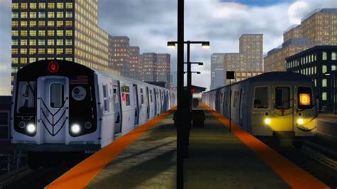 Pta Subway Coney Island Bound R160b Siemens Q And R68 B Trains At