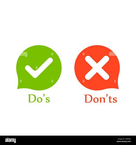 do s don ts signs in speech bubbles vector stock vector image and art alamy