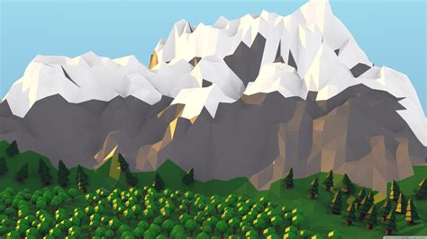 Download Low Poly Mountain Ultrahd Wallpaper Wallpapers Printed