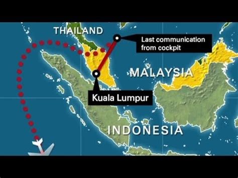 The search has now expanded to cover several thousand kilometres over sea and land. Map of MH370's updated flight path - YouTube