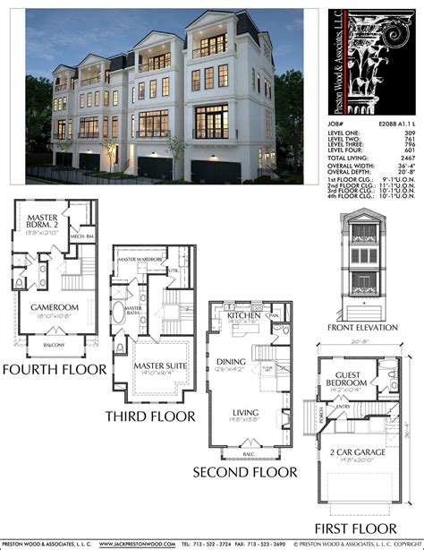 Townhome Plan E2088 A11 Id Switch The 3rd Floormaster Floor With