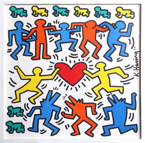 Keith Haring Heart Unity Keith Haring Keith Dessin Abstrait
