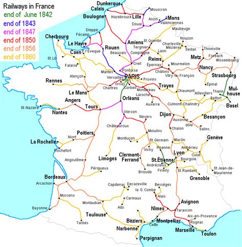 History Of Rail Transport In France Rail Transport France Train Map