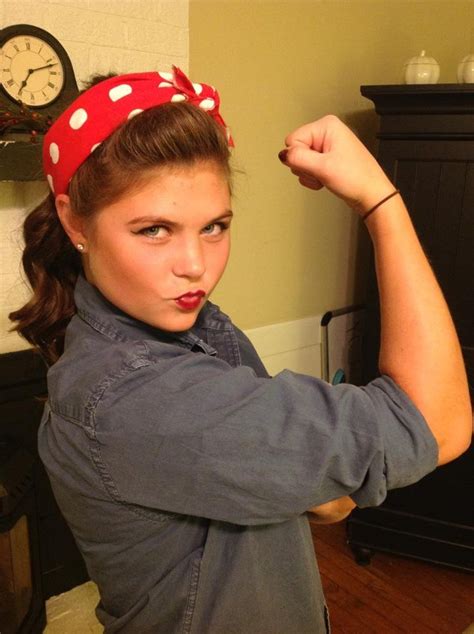 Rosie the riveter's look is easy to replicate for either a quick halloween costume or an authentic 1940s factory worker, land girl, or general 40s working woman's outfit. 73 best images about Halloween Rosie's on Pinterest | Red ...