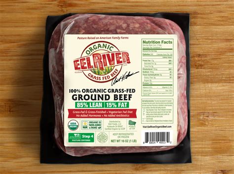 Organic Grass Fed 8515 Lean Ground Beef 1 Lb Eel River Organic Beef