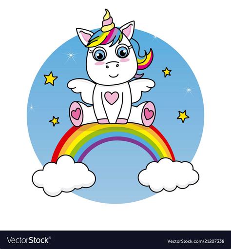Unicorn Sitting On Top Of The Rainbow Download A Free Preview Or High