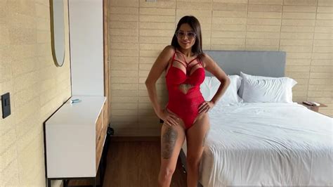 Cute Sexy Busty Latina Hottie In Red Bodysuit Wanna Get Fucked Really Hard