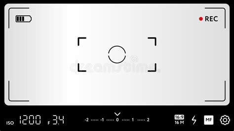 Modern Camera Focusing Screen With Settings Stock Illustration