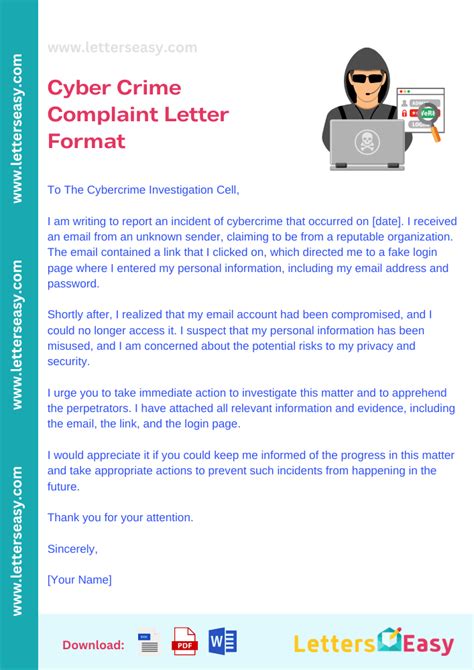 Write A Cyber Crime Complaint Letter Format With 15 Examples Letters Easy