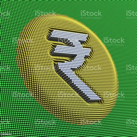 Pixel Art Style Rupee India Dengan Warna Bendera India Rendering 3d
