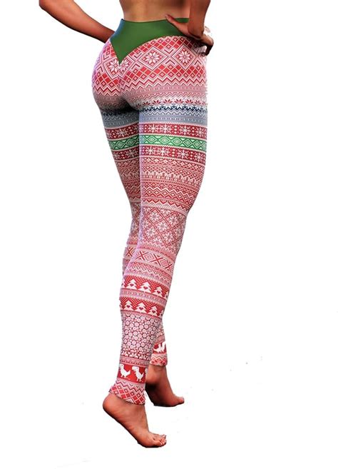 Booty Sculpted Christmas Holidays Leggings Womens Santas Yoga Pants