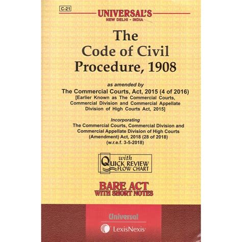 Universals The Code Of Civil Procedure 1908 Cpc Bare Act