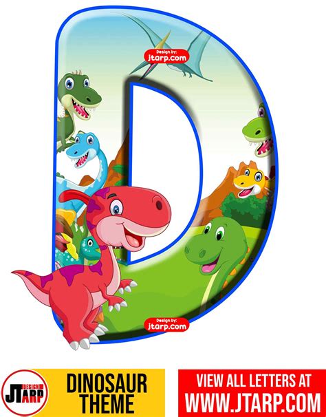 Letter D Free Printable Dinosaur Alphabet Letters