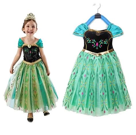 2014 Dress Fantasia Infantil Princess Anna Costume Anna Elsa Costume