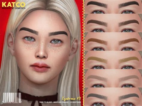 Katco Eyebrows N1 The Sims 4 Download Simsdomination In 2021