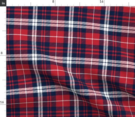 Fall Plaid Navyred And White Fabric Spoonflower