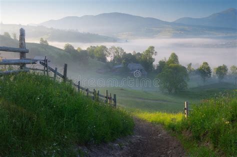Road In The Mountain Village Stock Image Image Of Mist Grass 41393965