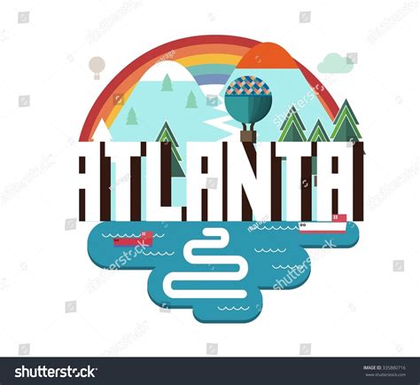 Atlanta City Logo Colorful Vector Stock Vector Royalty Free 335880716