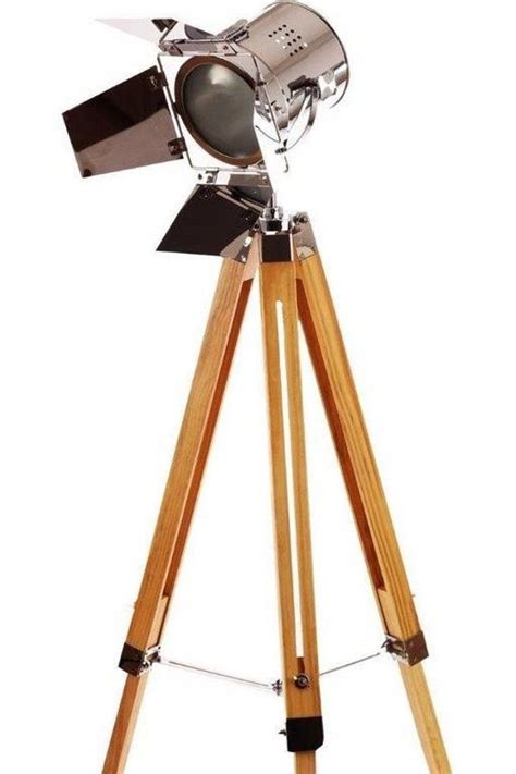 Great savings & free delivery / collection on many items. Industrial Floor Lamp TRIPOD Chrom Classic - Modern Wooden ...