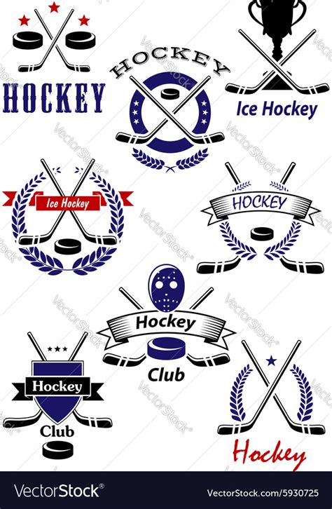 Ice Hockey Game And Club Symbols Royalty Free Vector Image