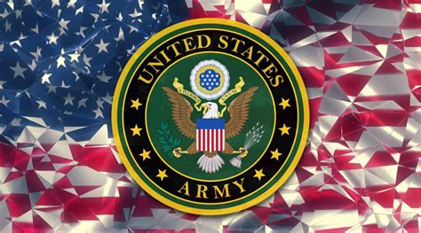 Us Army Symbol On Usa Flag United States Of America Military Flag