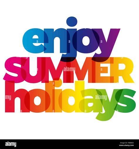 The Word Enjoy Summer Holidays Vector Banner With The Text Colored