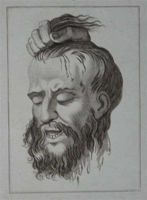 Antique Print Severed Head