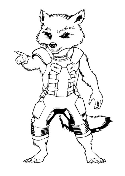 Coloring can inspire their imagination and think of creative color ideas of their own. Coloring page - Creative raccoon