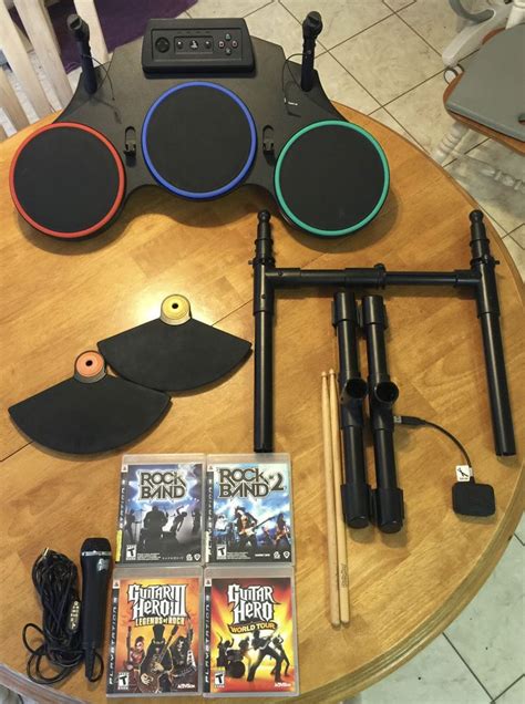 Sony Ps3 Guitar Hero World Tour Band Drum Kit Set Drums Instrument