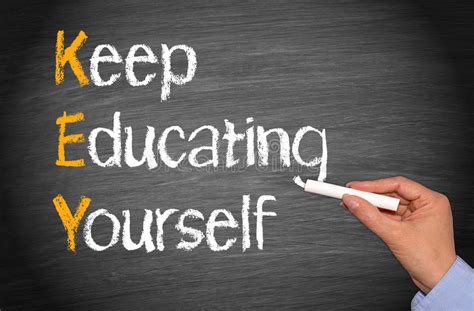 Keep Educating Yourself Words On Blackboard Stock Photo Image 35277560