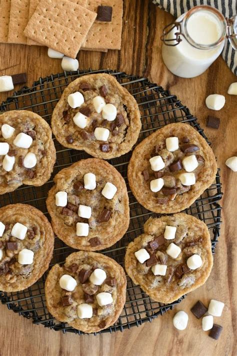 Smores Cookies Have Grahams Cracker Crumbs Chocolate Chunks And