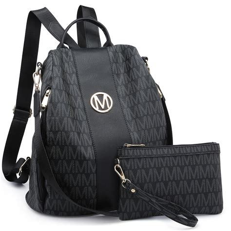 Mkp Woman Fashion Backpacks Handbags Anti Theft Travel School Bags Shoulder Purse Wallet Set