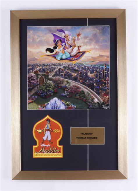 Thomas Kinkade Walt Disneys Aladdin 15x22 Custom Framed Print Display With 1992 Aladdin