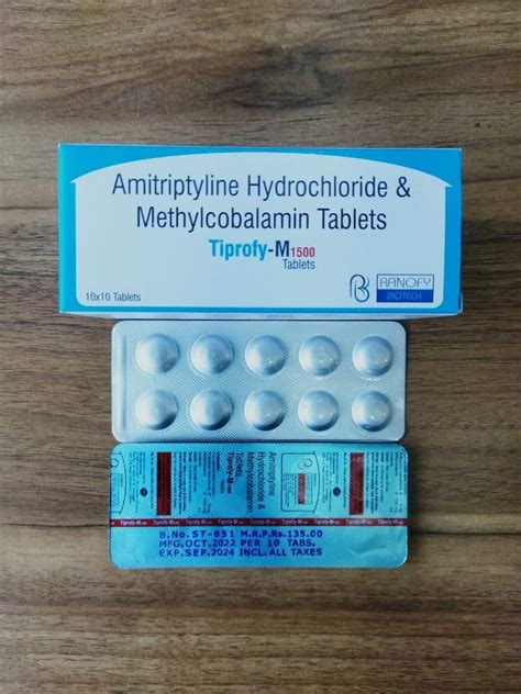 Amitriptyline Hydrochloride 10mg Methylcobalamin 1500mcg Tablet All