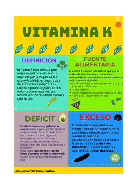 Vitaminas Y Su Importanciala Vitamina K Ayuda Al Cuerpo A Construir