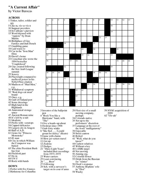 July 2013 Matt Gaffneys Weekly Crossword Contest