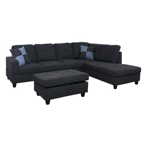 Aycp Furniture 3 Piece L Shape Sectional Sofa Set Right Hand