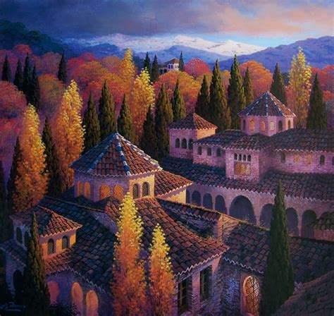 Luis Romero Spanish Spray Painter Colorful Landscapes 1948 Fine