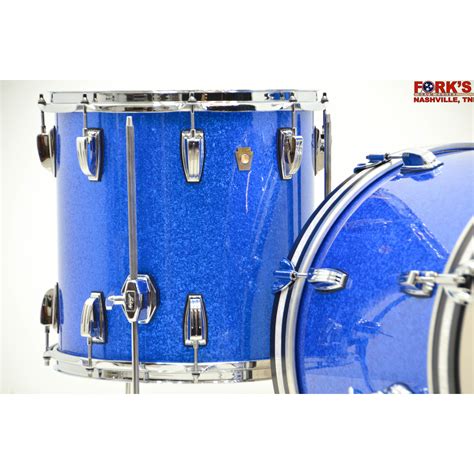 Ludwig Classic Maple 3pc Drum Kit Blue Sparkle Forks Drum Closet