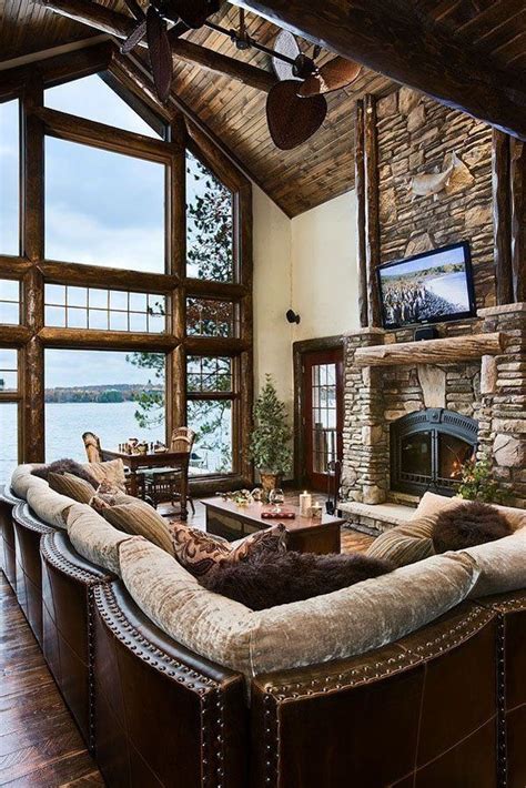 47 Extremely Cozy And Rustic Cabin Style Living Rooms Rustic Living