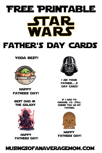 Free Printable Star Wars Fathers Day Cards Free Fathers Day Cards