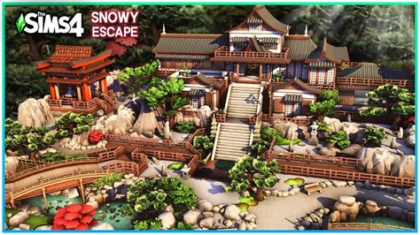 Sims 4 Snowy Escape Mansion ⛩️ No Cc Japanese Build Sims 4 Speed