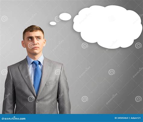 Business Man Thought Cloud Over His Head Stock Photo Image Of Empty
